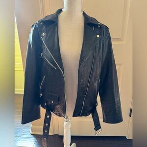 RtA Black Leather Moto biker Jacket